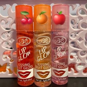 (3) Kissing Fruit Roll on liquid lip oil gloss